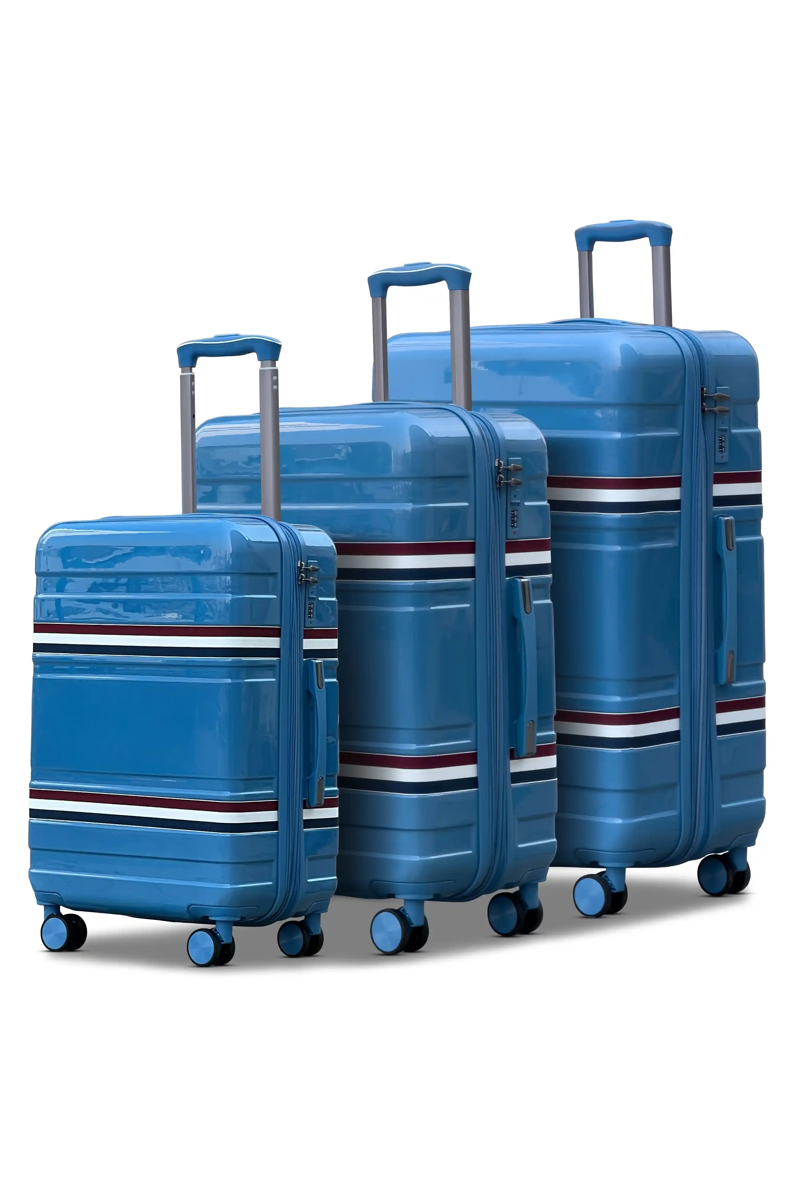 Travelus Printed Expandable PC Lightweight 3 Pcs Set (20/24/28 Inch) Luggage Bags with Smooth Spinner Wheels