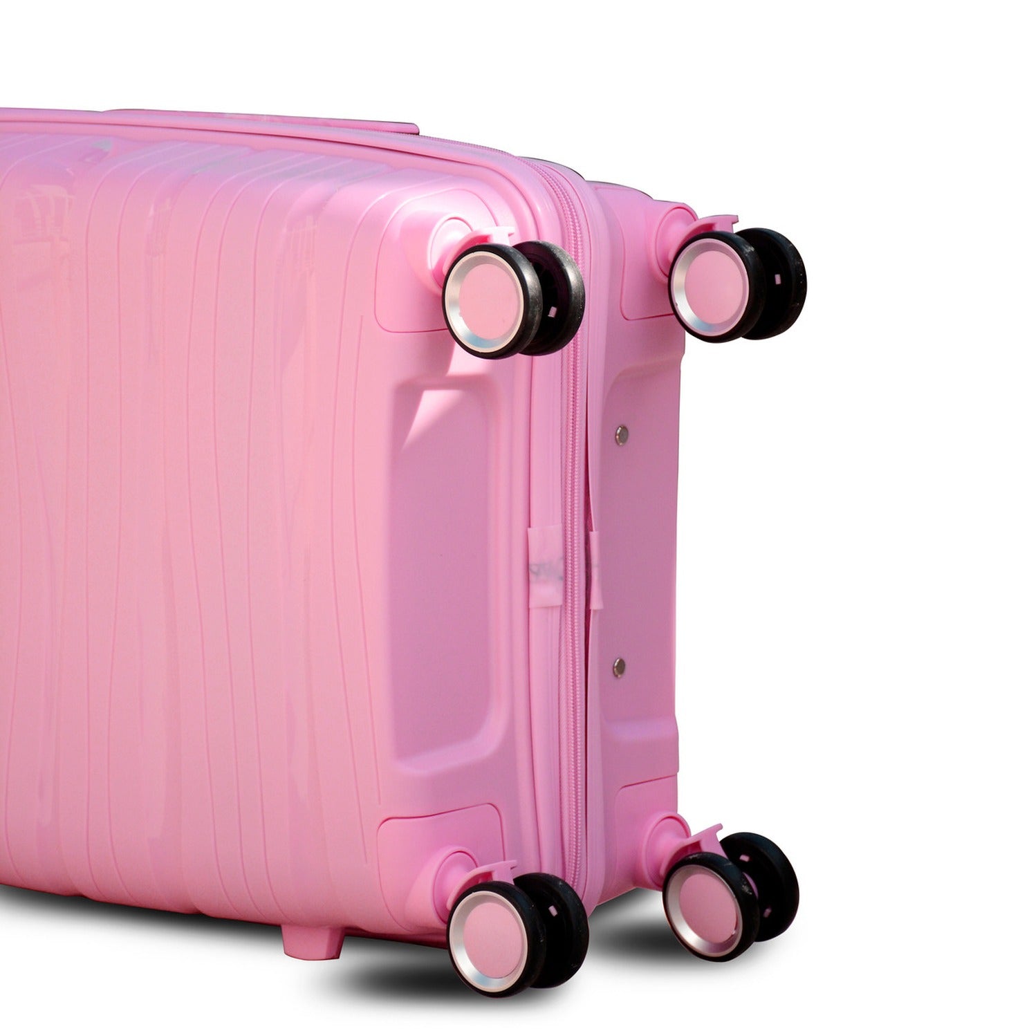 24" Pink Colour Royal PP Luggage Lightweight Hard Case Trolley Bag with Double Spinner Wheel