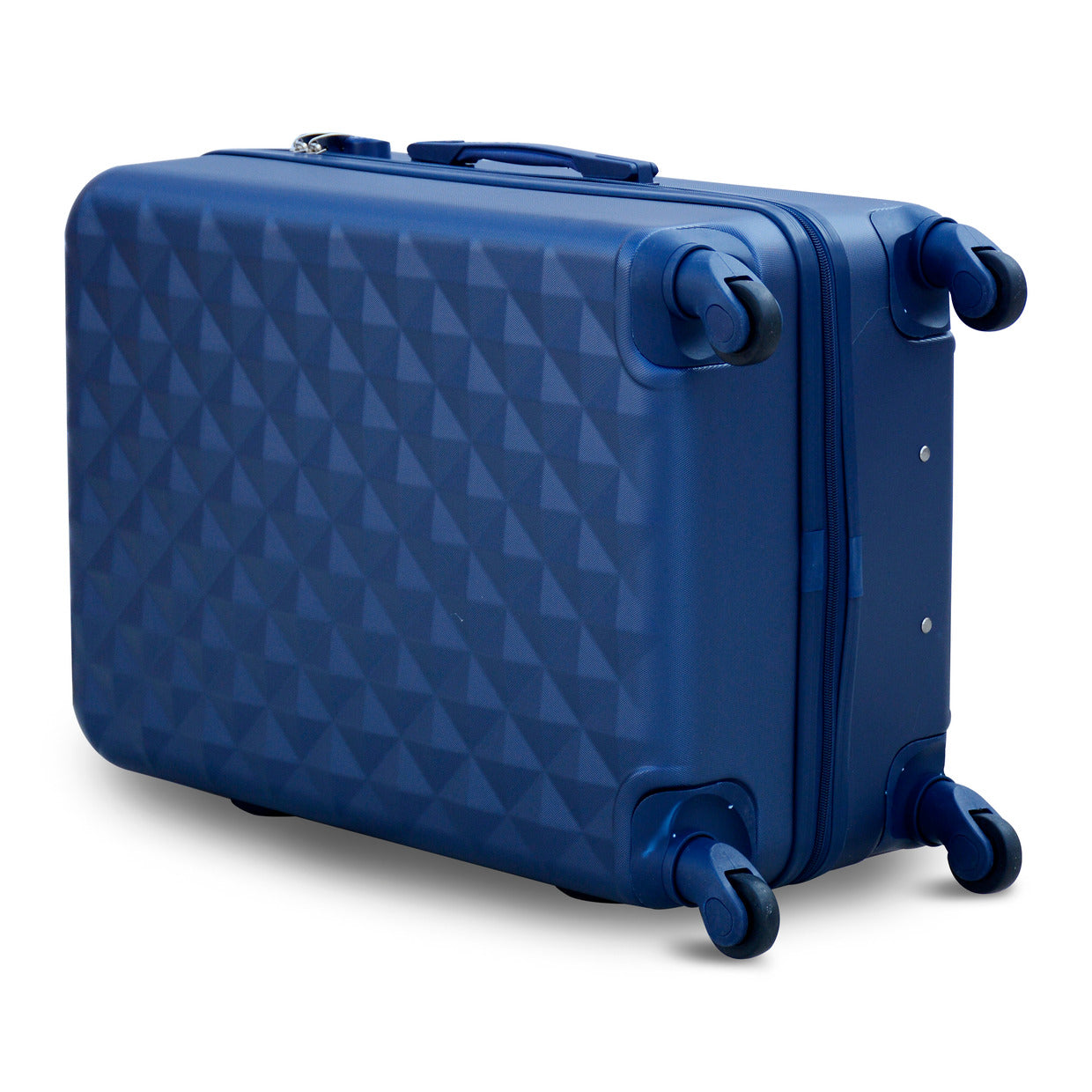 4 Piece Full Set 7" 20" 24" 28 Inches Blue Colour Diamond Cut ABS Luggage Lightweight Hard Case Trolley Bag