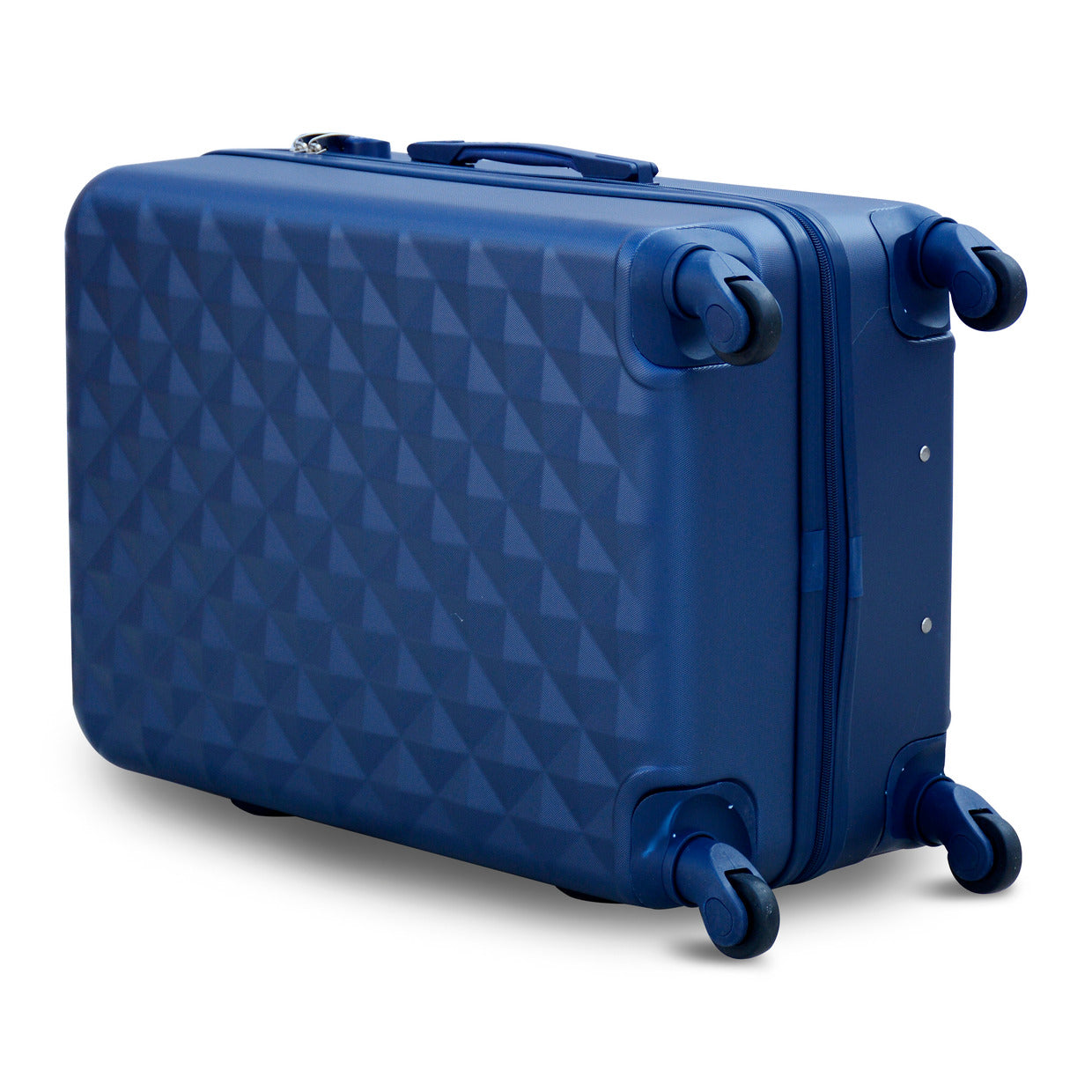 4 Piece Full Set 7" 20" 24" 28 Inches Blue Colour Diamond Cut ABS Luggage Lightweight Hard Case Trolley Bag Zaappy.com
