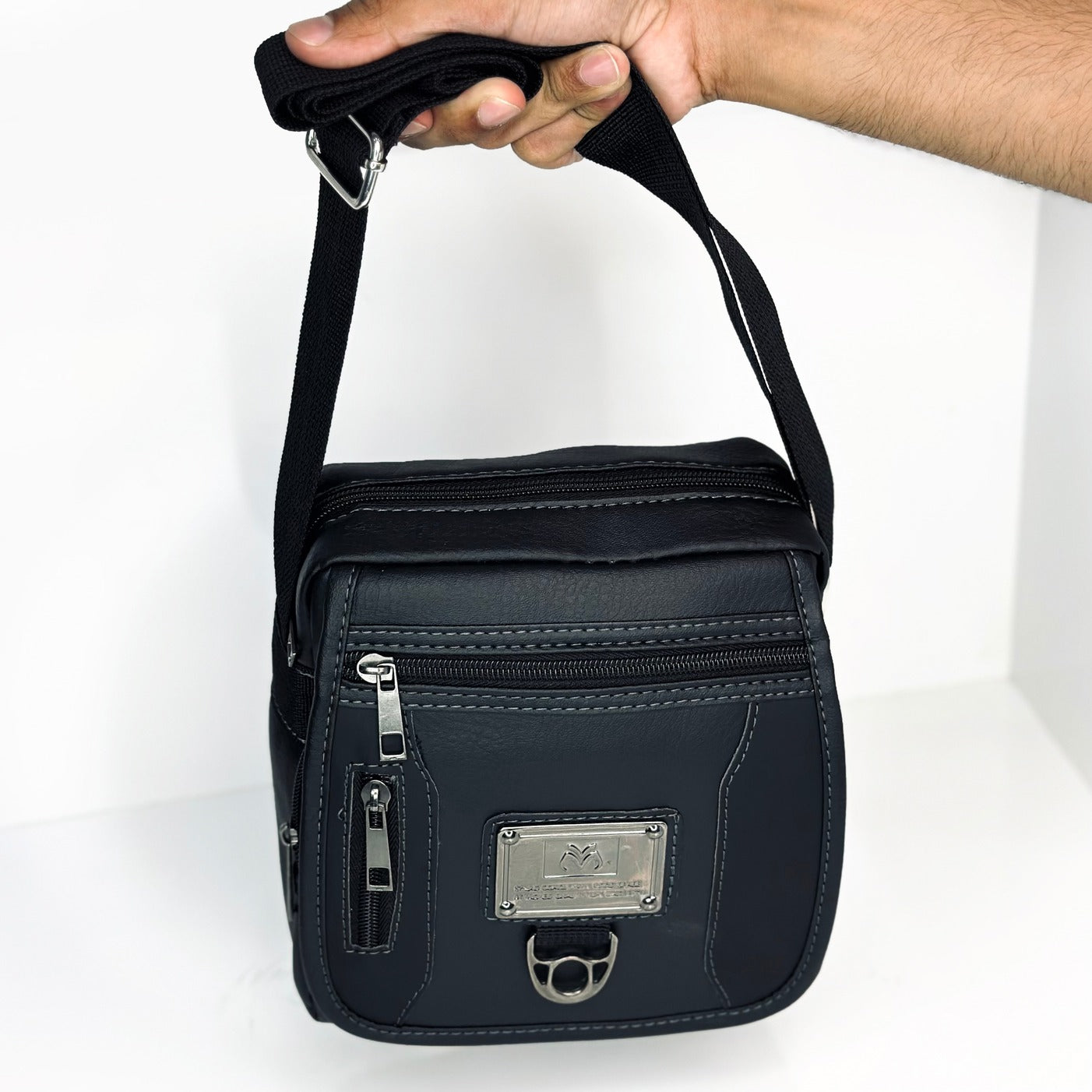 Stylish Small Black Colour UF Side Bag | Men Messenger Bag