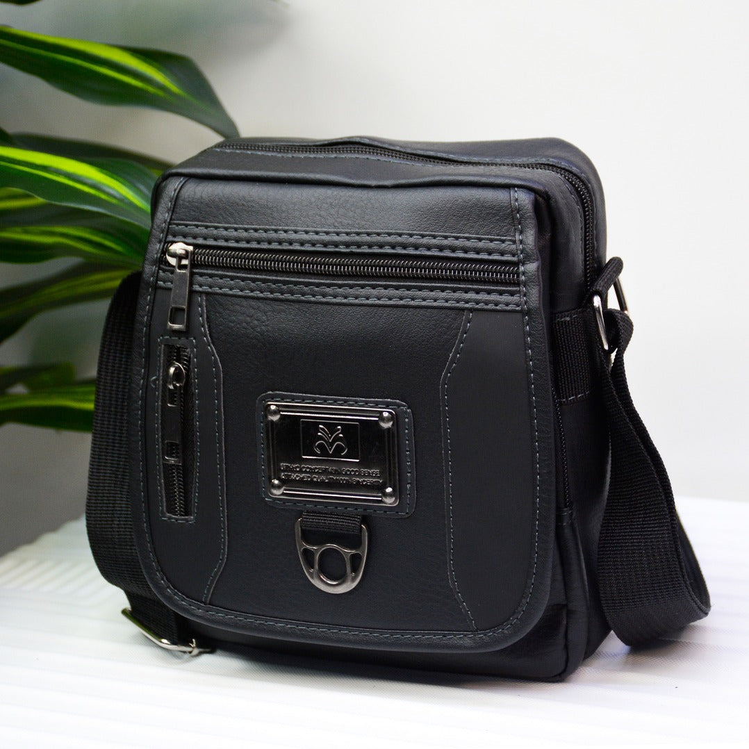 Stylish Small Black Colour UF Side Bag | Men Messenger Bag