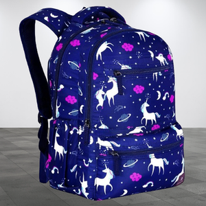 Printed School Bag for Kids Waterproof Espiral Unicorn Print Backpack