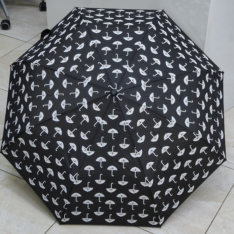 Colour Changing Umbrella Black Colour Design Printed