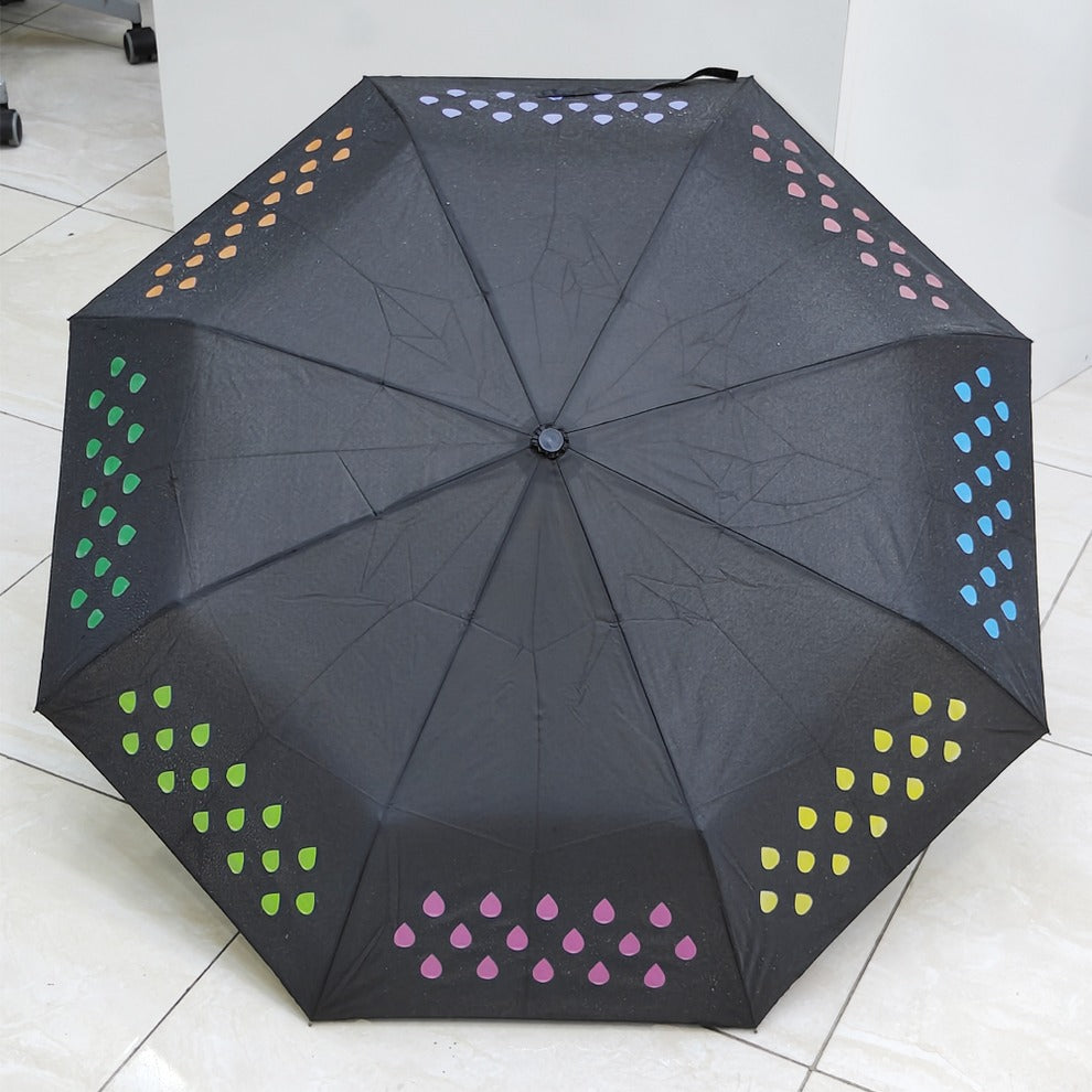 Colour Changing Umbrella Black Colour Design Printed