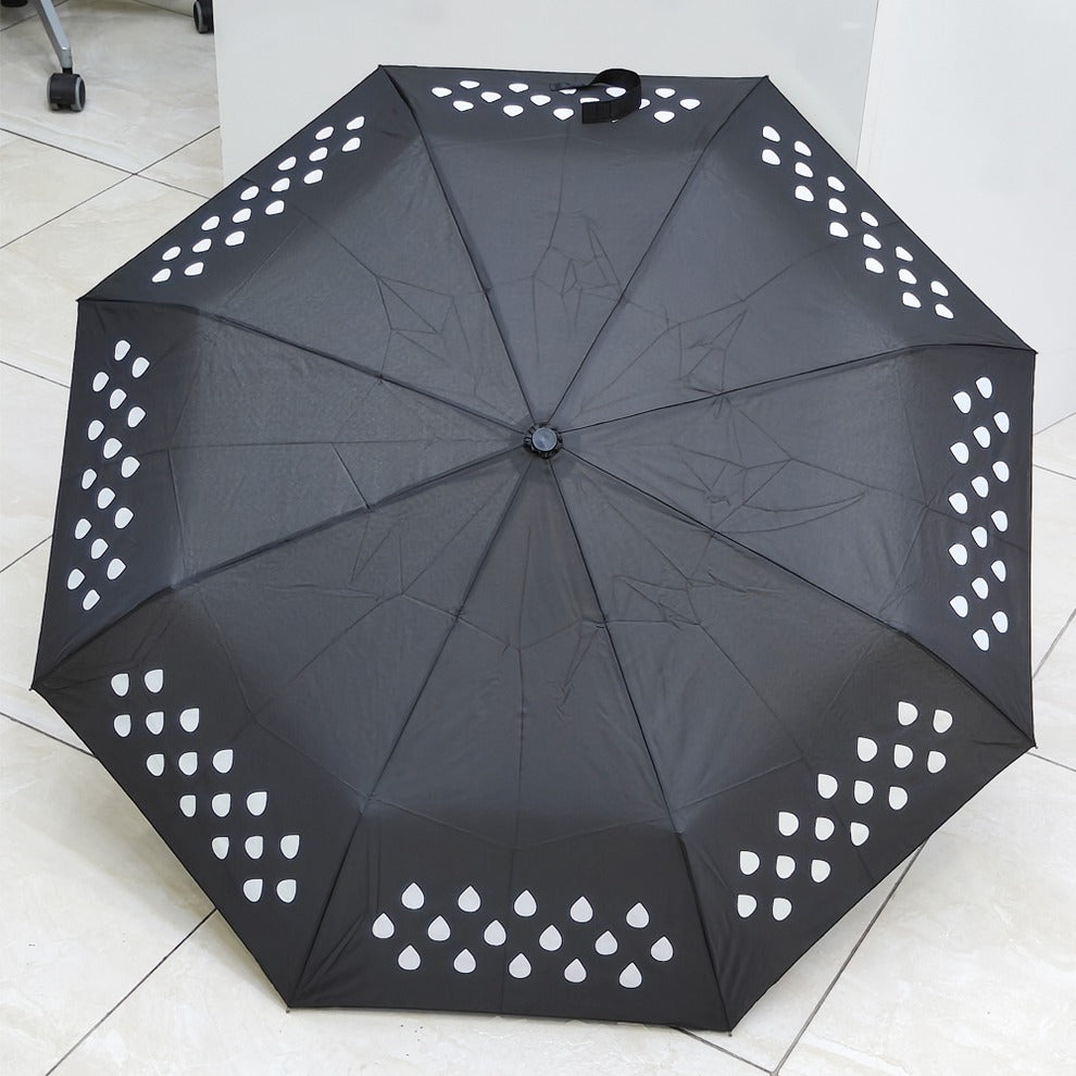 Colour Changing Umbrella Black Colour Design Printed