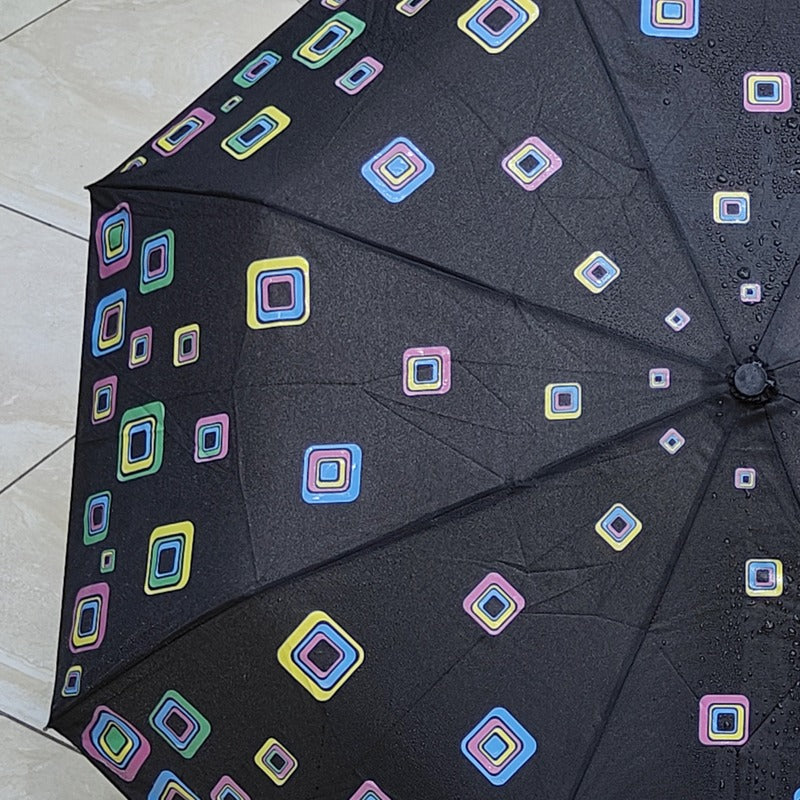 Colour Changing Umbrella Black Colour Design Printed