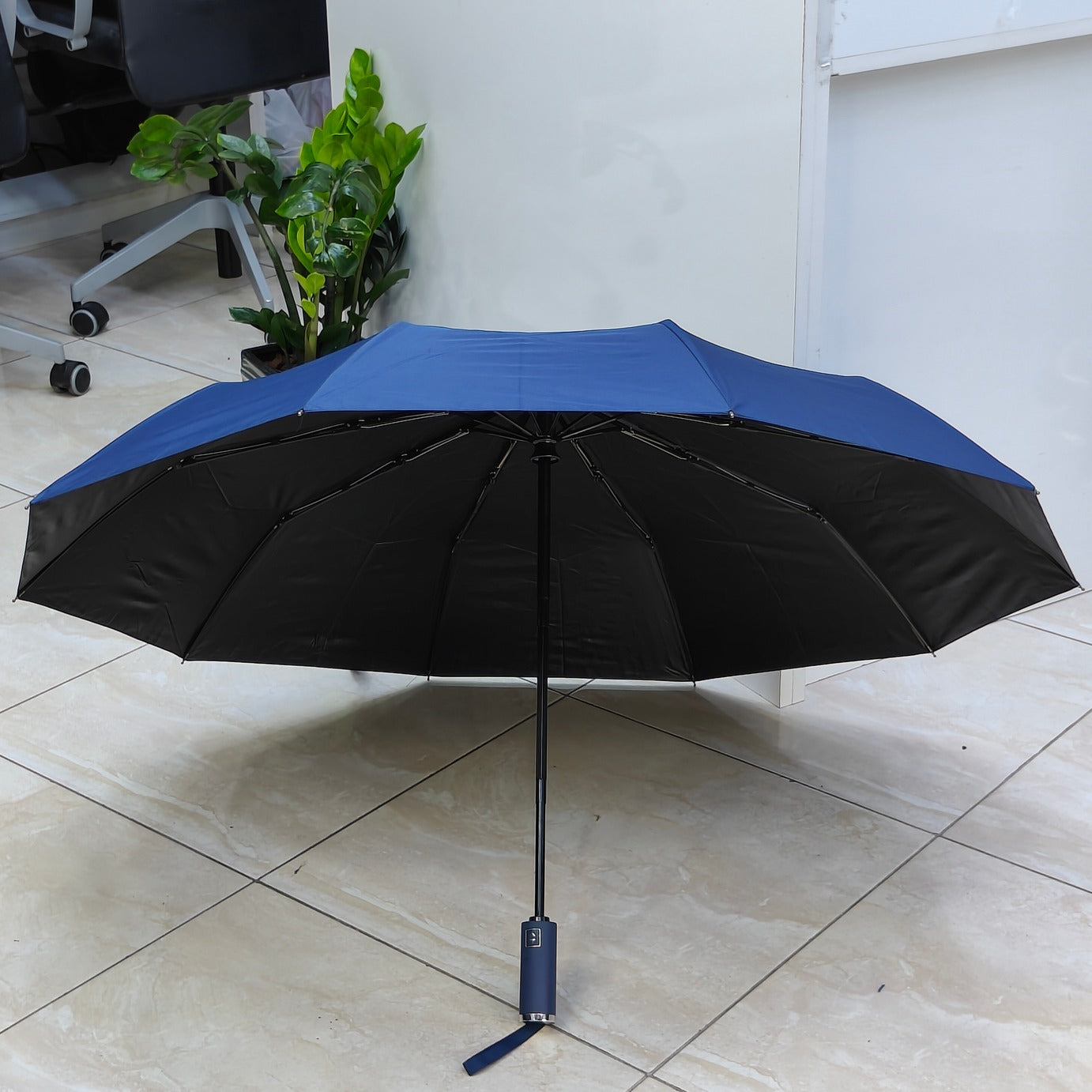 Automatic Open and Close Single Colour 3 Fold Bright Umbrella Zaappy.com