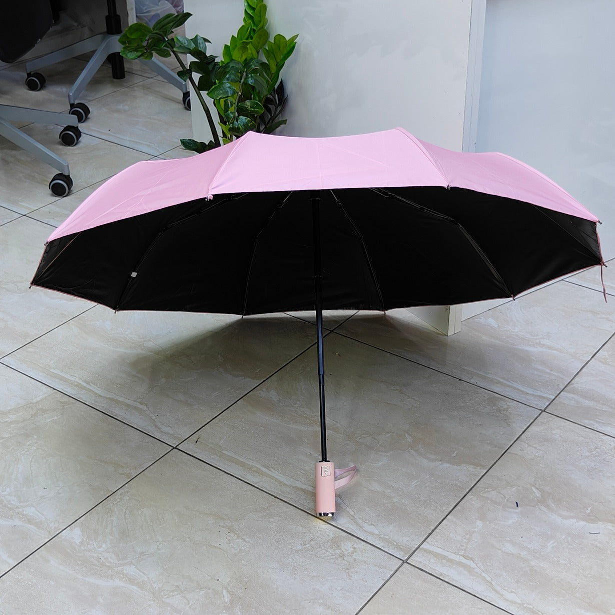 Automatic Open and Close Single Colour 3 Fold Bright Umbrella Zaappy.com