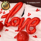 Valentines Day Blowup Love Foil Balloon Decoration Love Banner With Plastic Inflating Tube | Love Letter Text Balloon Zaappy