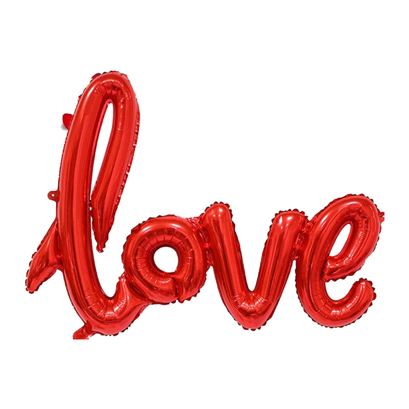 Valentines Day Blowup Love Foil Balloon Decoration Love Banner With Plastic Inflating Tube | Love Letter Text Balloon Zaappy