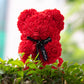 Handmade Rose Flower Teddy Bear With Bowknot Gift For Valentines Day Zaappy