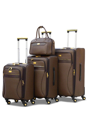 VL Classic PU Leather Lightweight Soft Material Luggage Bag with Spinner wheel | 4 Piece Set 7, 20, 24 and 28 Inches