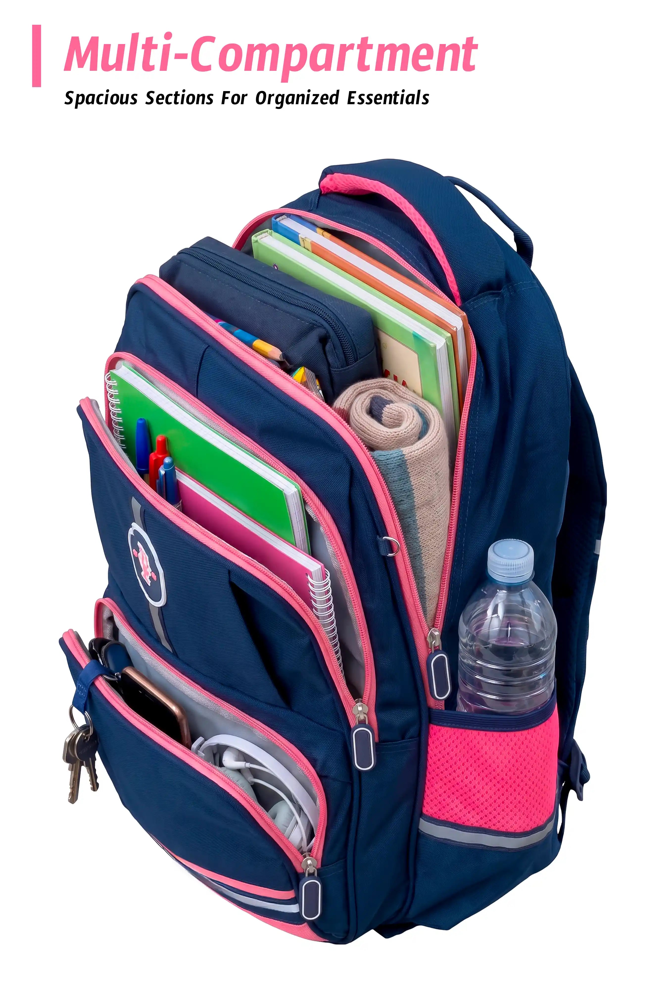 Vertex Kids 16 Inch School Bag with Pencil Pouch, 7-13 Years With Adjustable Strap Buckle
