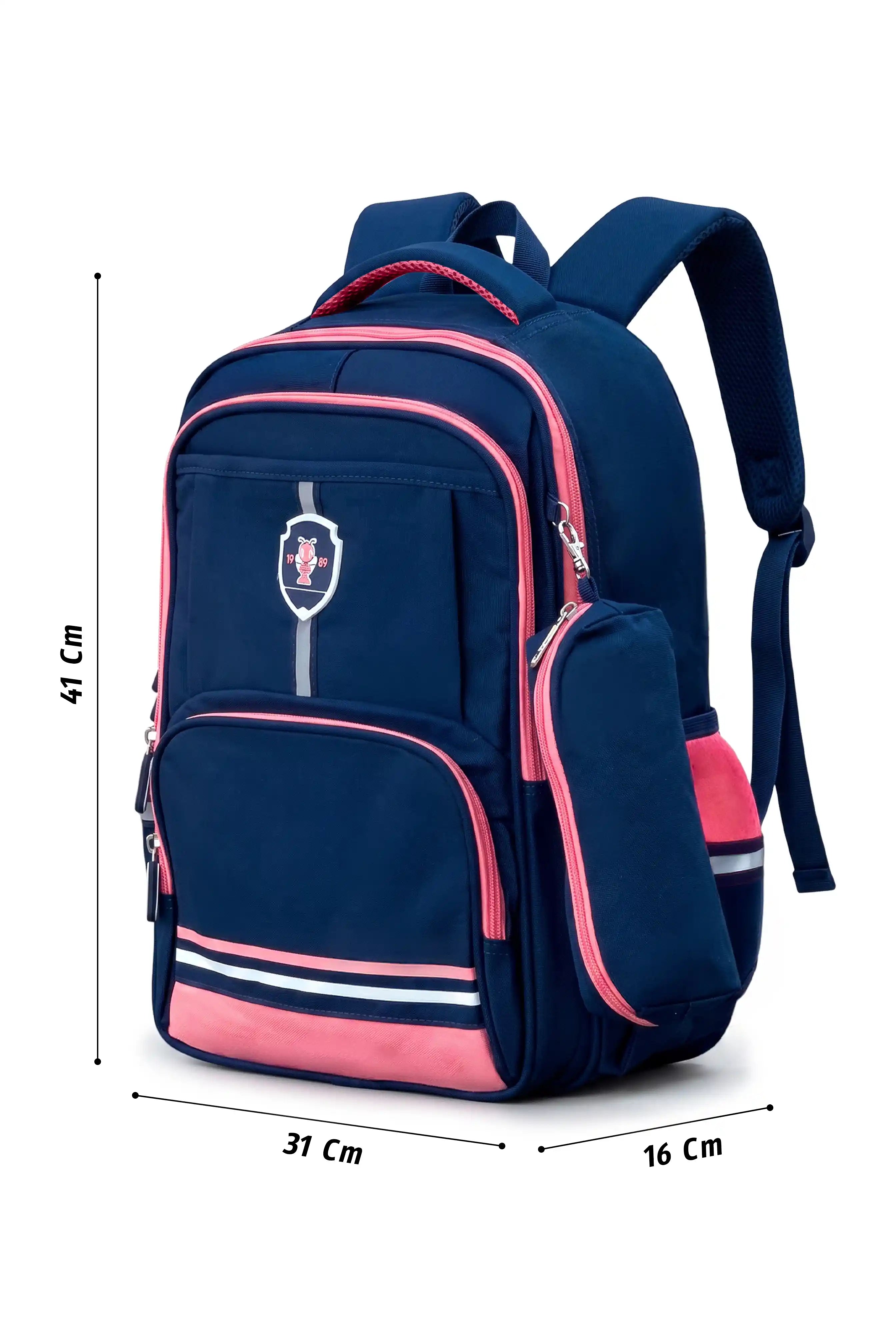 Vertex Kids 16 Inch School Bag with Pencil Pouch, 7-13 Years With Adjustable Strap Buckle