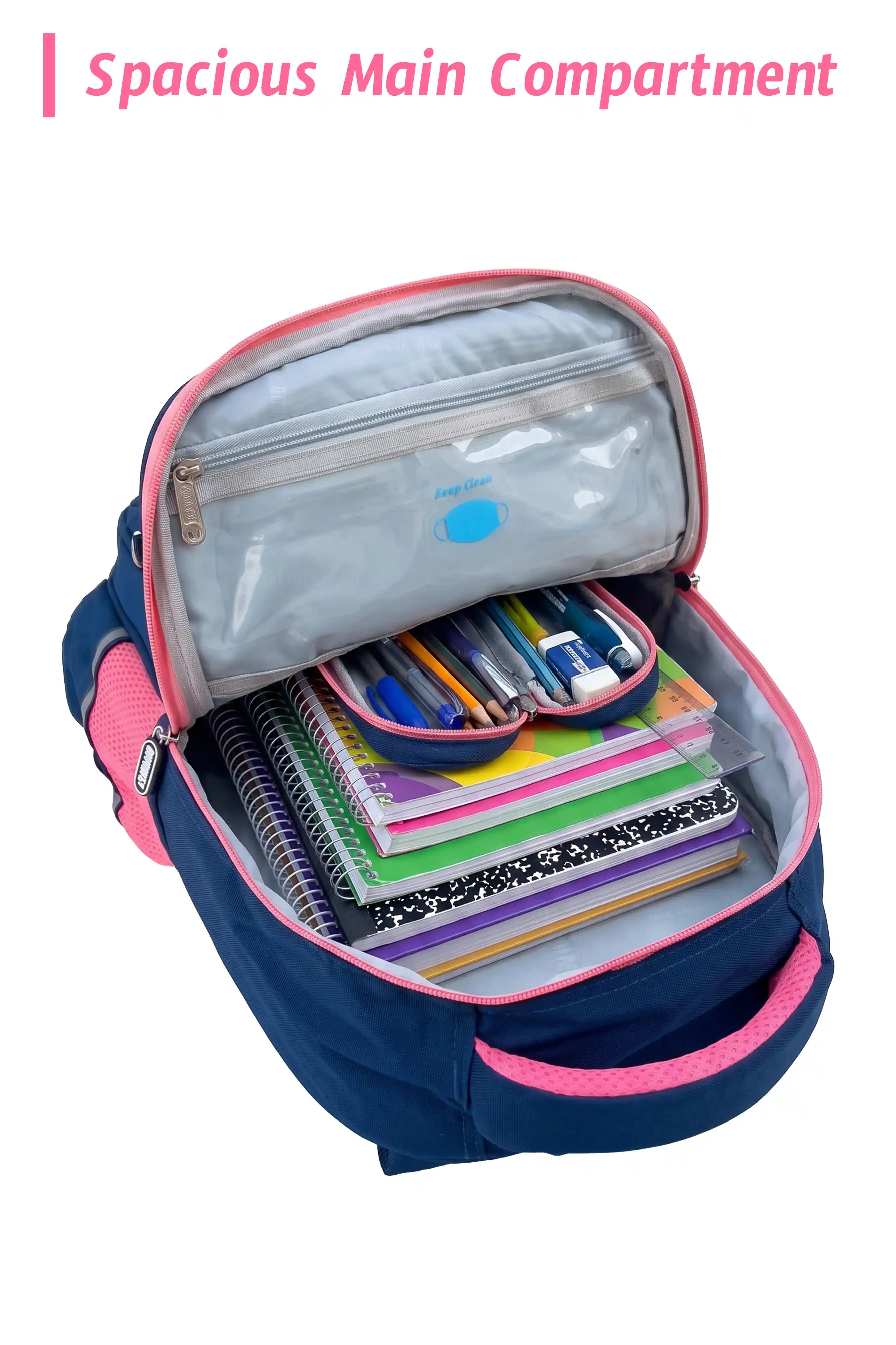 Vertex Kids 16 Inch School Bag with Pencil Pouch, 7-13 Years With Adjustable Strap Buckle