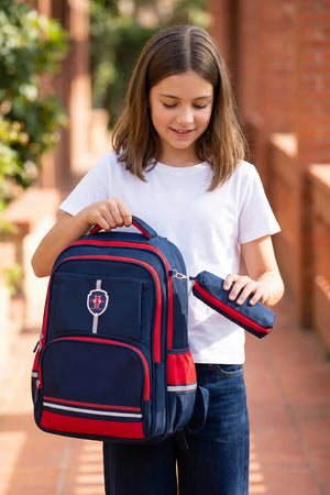 Vertex Kids 16 Inch School Bag with Pencil Pouch, 7-13 Years With Adjustable Strap Buckle