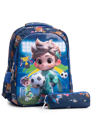Victory Star Printed Kids 14 Inch School Bag with Pencil Pouch, 4-12 Years With Adjustable Strap Buckle