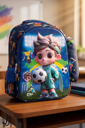 Victory Star Printed Kids 14 Inch School Bag with Pencil Pouch, 4-12 Years With Adjustable Strap Buckle
