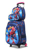 Web Wheeled 3 Pcs School Bag, Lightweight With Multiple Compartments And Adjustable Padded Straps