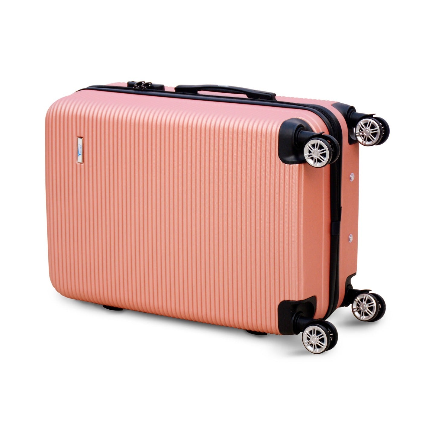 24" Dark Pink Colour JIAN ABS Line Luggage Lightweight Hard Case Trolley Bag With Spinner Wheel