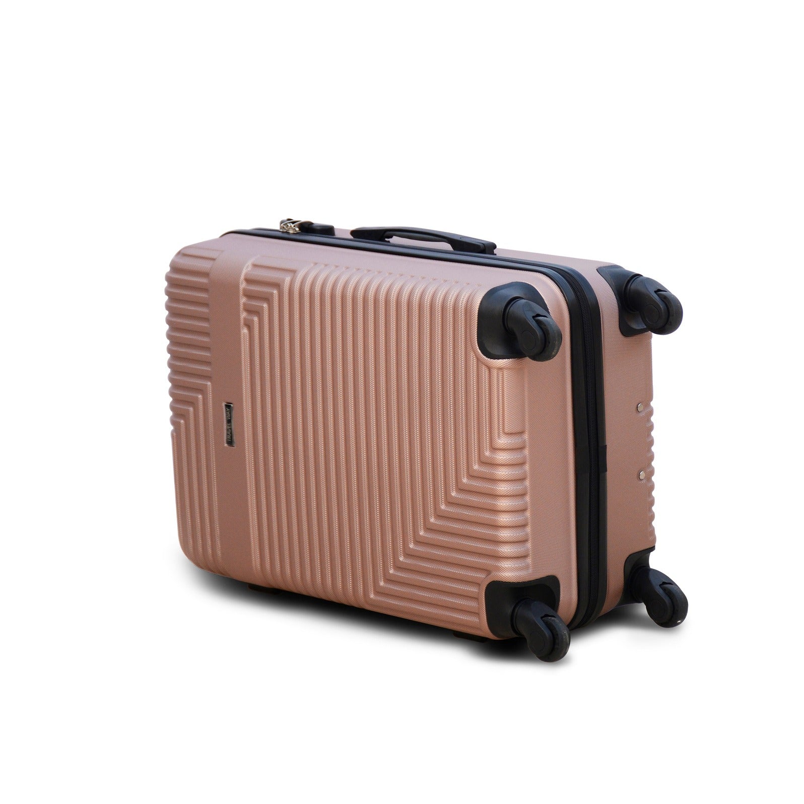 28" Rose Gold Travel Way ABS Lightweight Luggage Bag With Spinner Wheel