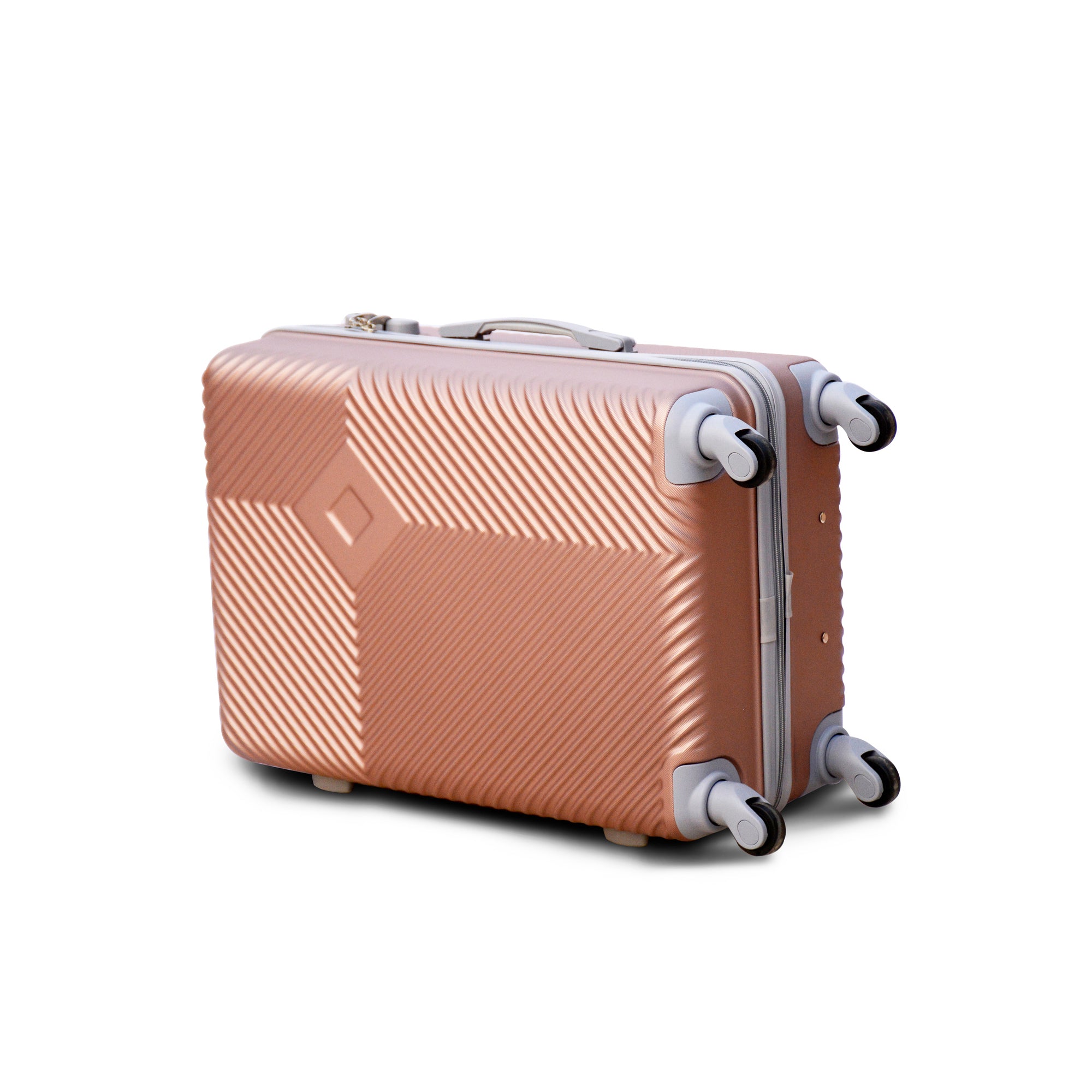 3 Pcs Full Set SI ABS Rose Gold Colour Lightweight Hard Case Luggage 20" 24" 28 Inch | 2 Year Warranty