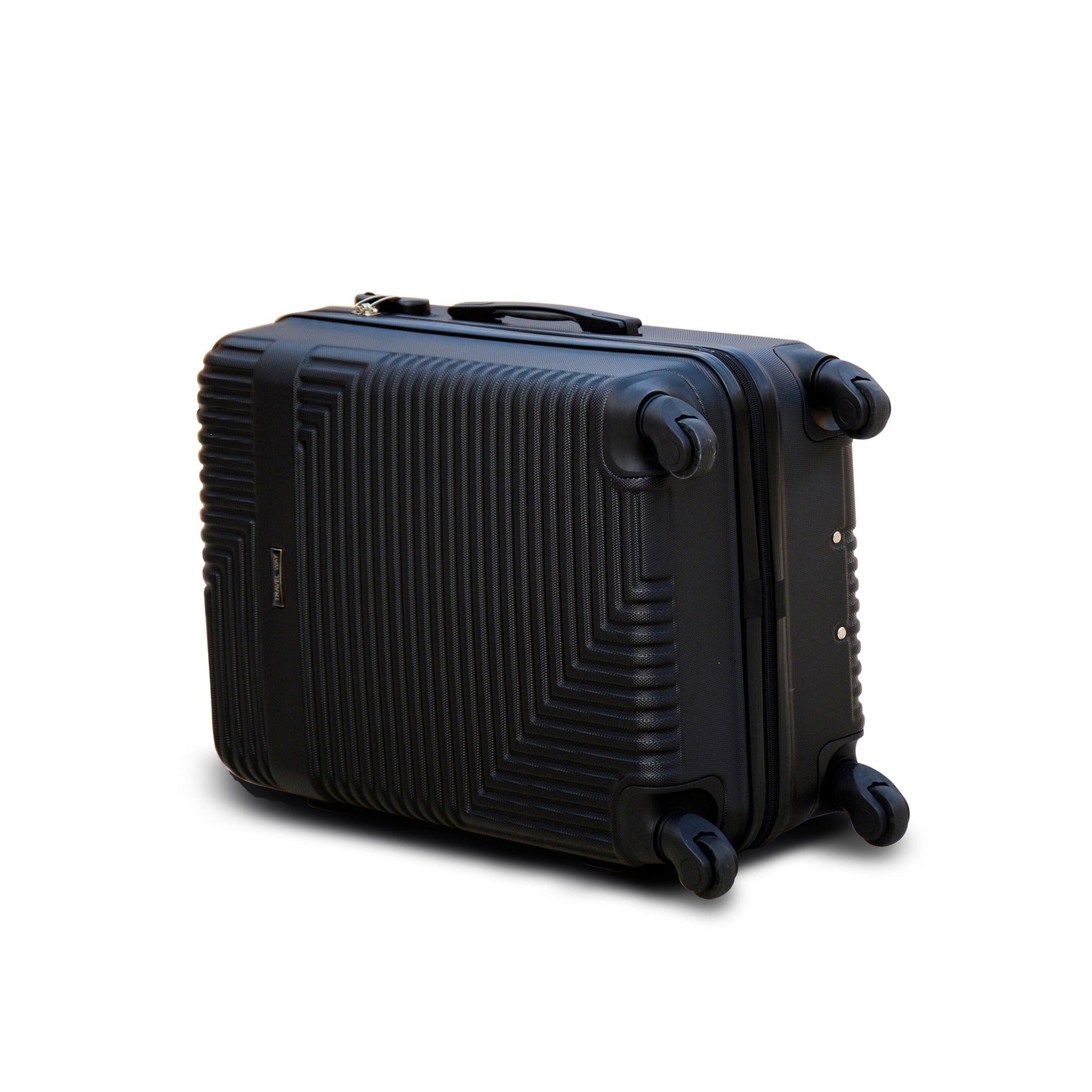 20" Black Colour Travel Way ABS Luggage Lightweight Hard Case Carry On Trolley Bag Zaappy.com