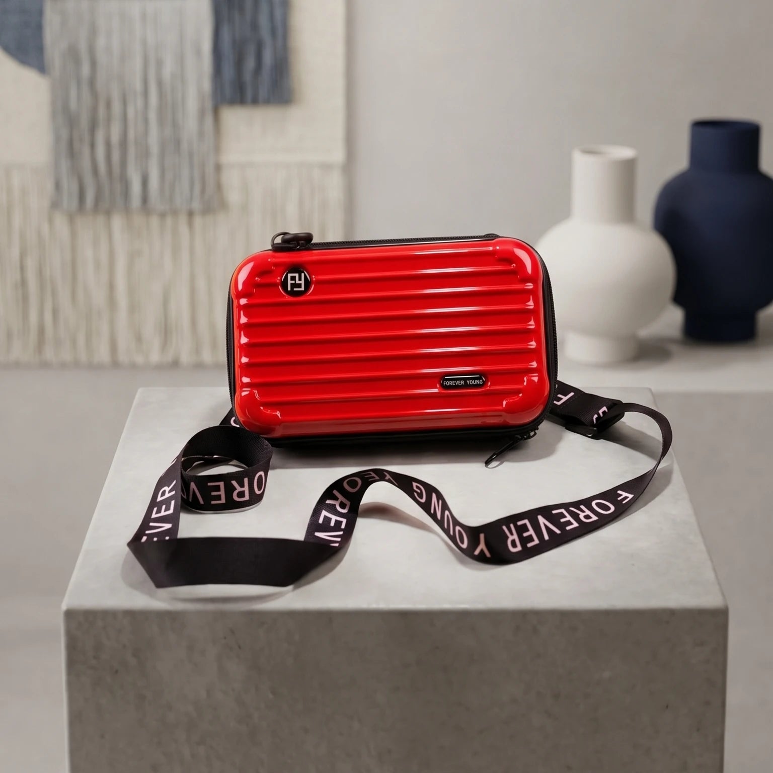 Women Clutch Small PVC Shoulder Bag | Mini Luggage Strip Model-2