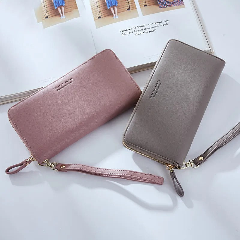 Forever Young Fashion Long Wallet For Women | Card Holder Wristlet Zip Around Purse