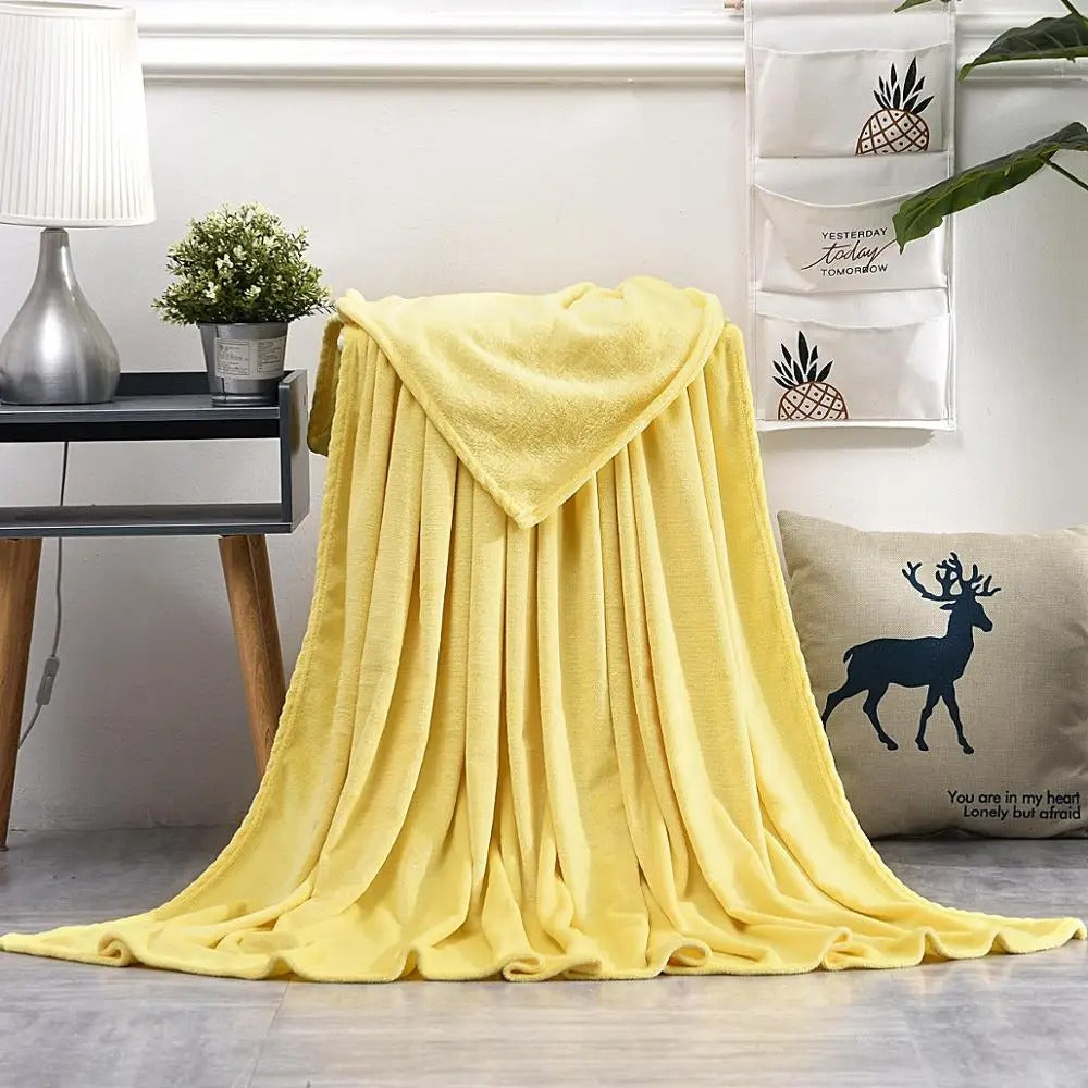 Tamilon Solid Flannel Blanket Single Size 150 x 200cm Zaappy