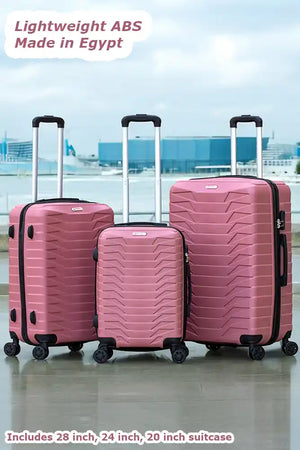 ZAAPPY Lightweight ABS Hard Case Trolley Luggage With Spinner Wheels | 3 Pcs Set 20, 24 and 28 inches