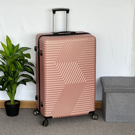 32 Inch Extra Large Luggage Zig Zag ABS Lightweight Suitcase Bag with Double Spinner Wheels