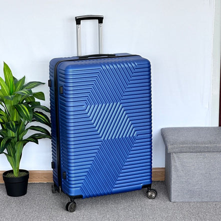 32 Inch Extra Large Luggage Zig Zag ABS Lightweight Suitcase Bag with Double Spinner Wheels