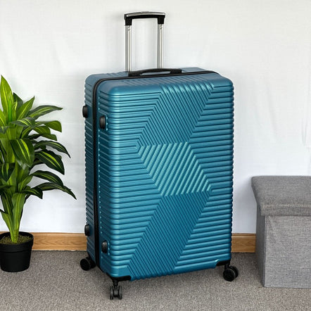 32 Inch Extra Large Luggage Zig Zag ABS Lightweight Suitcase Bag with Double Spinner Wheels
