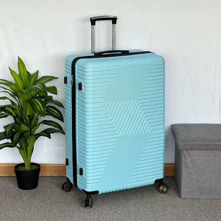32 Inch Extra Large Luggage Zig Zag ABS Lightweight Suitcase Bag with Double Spinner Wheels