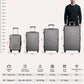 Zig Zag ABS Lightweight Luggage Bag With Double Spinner Wheel | 4 Piece Set 20, 24, 28, 32 Inches