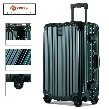 28" Green Aluminium Framed Hard Shell Without Zipper TSA Spinner Wheel Luggage Bag