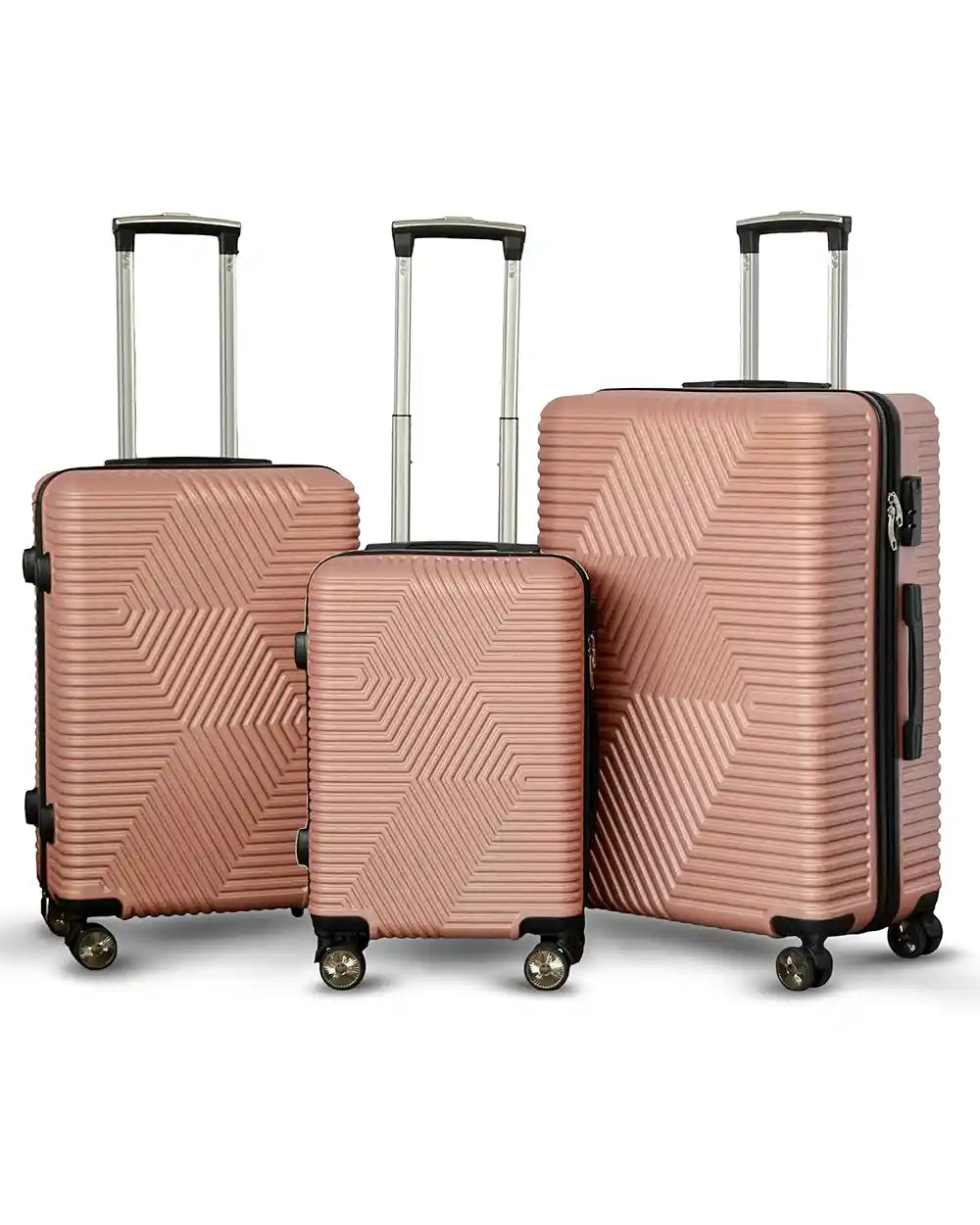 Zig Zag ABS Lightweight Luggage Bag With Double Spinner Wheel | 4 Piece Set 20, 24, 28, 32 Inches