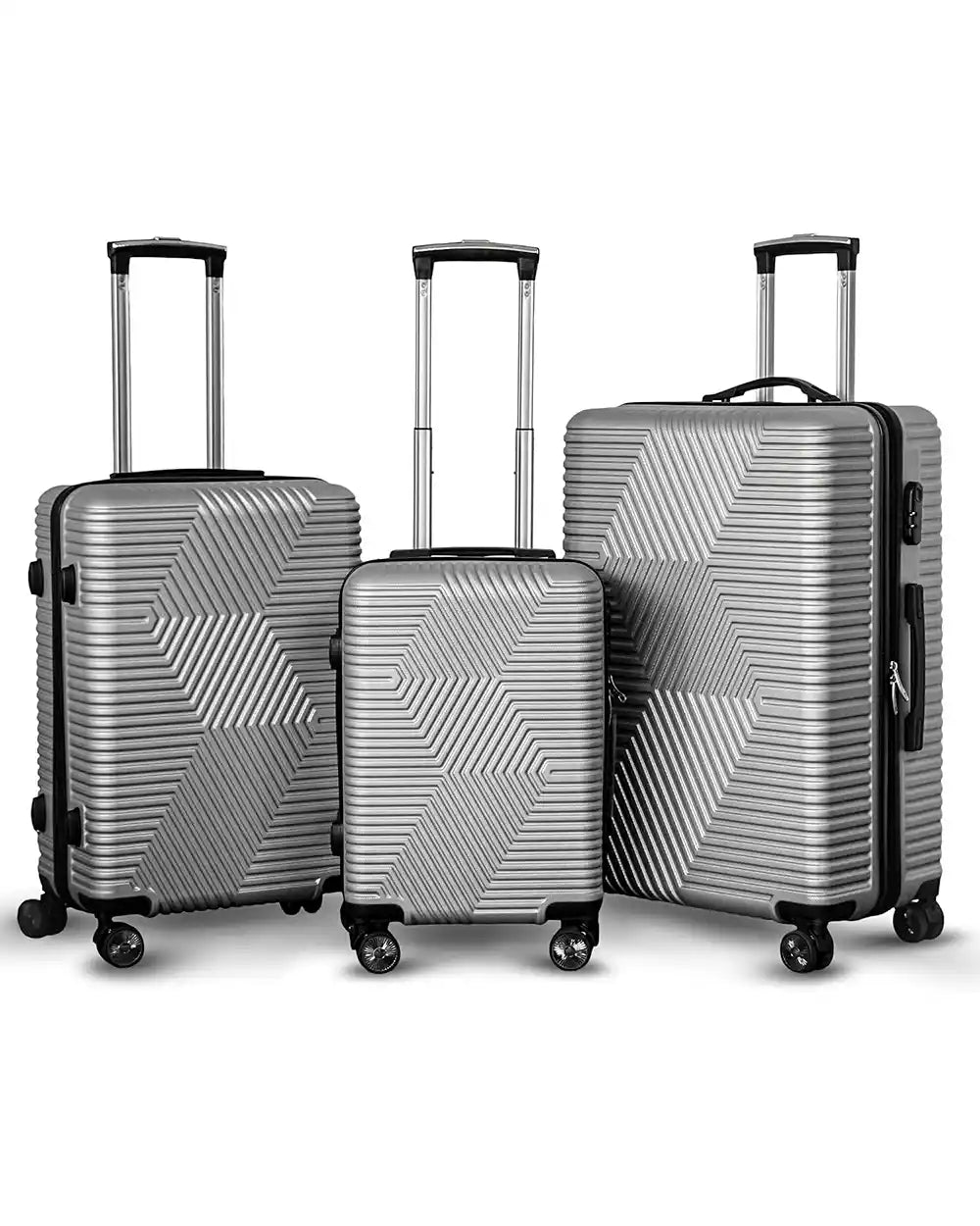 Zig Zag ABS Lightweight Luggage Bag With Double Spinner Wheel | 4 Piece Set 20, 24, 28, 32 Inches