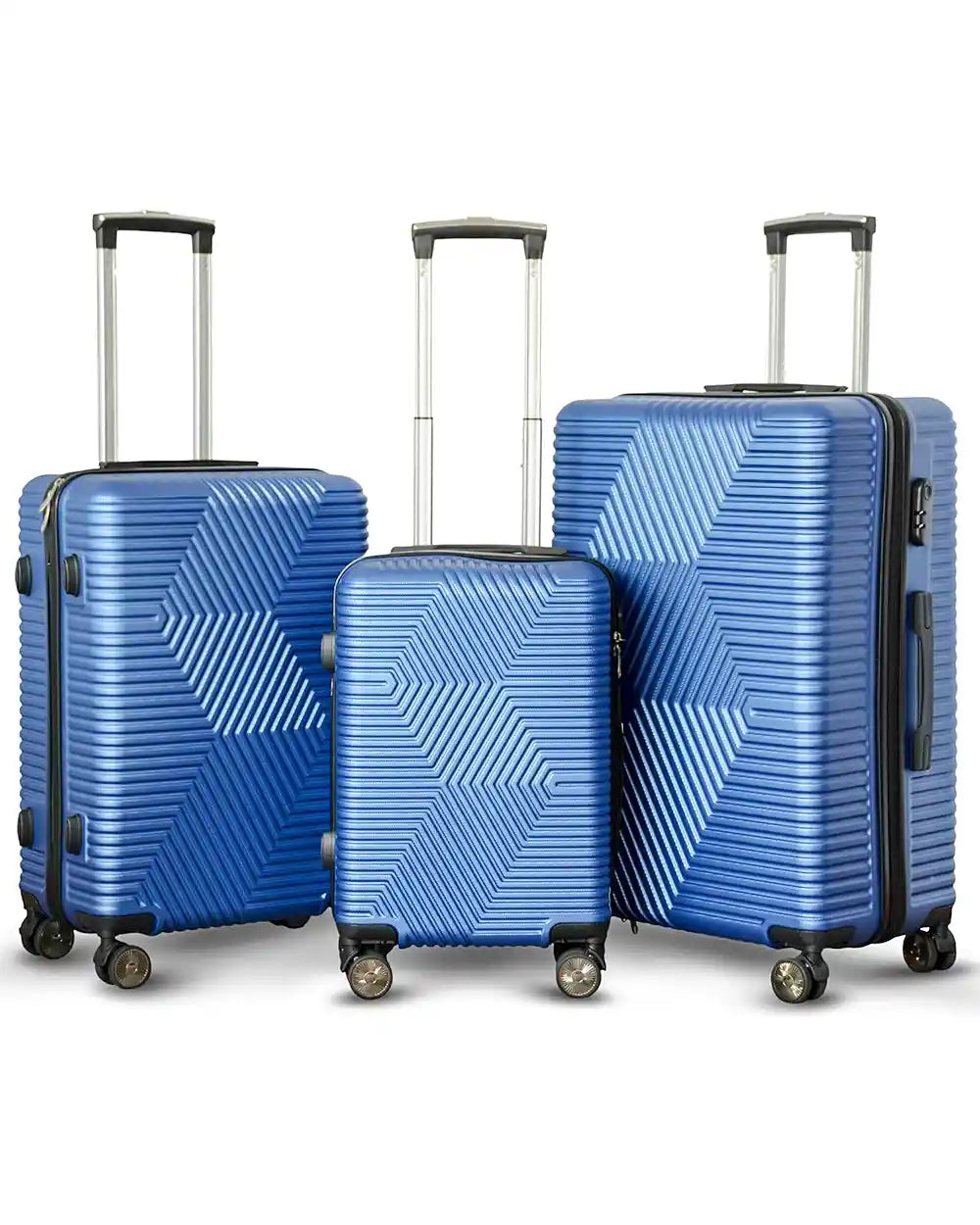 Zig Zag ABS Lightweight Luggage Bag With Double Spinner Wheel | 4 Piece Set 20, 24, 28, 32 Inches