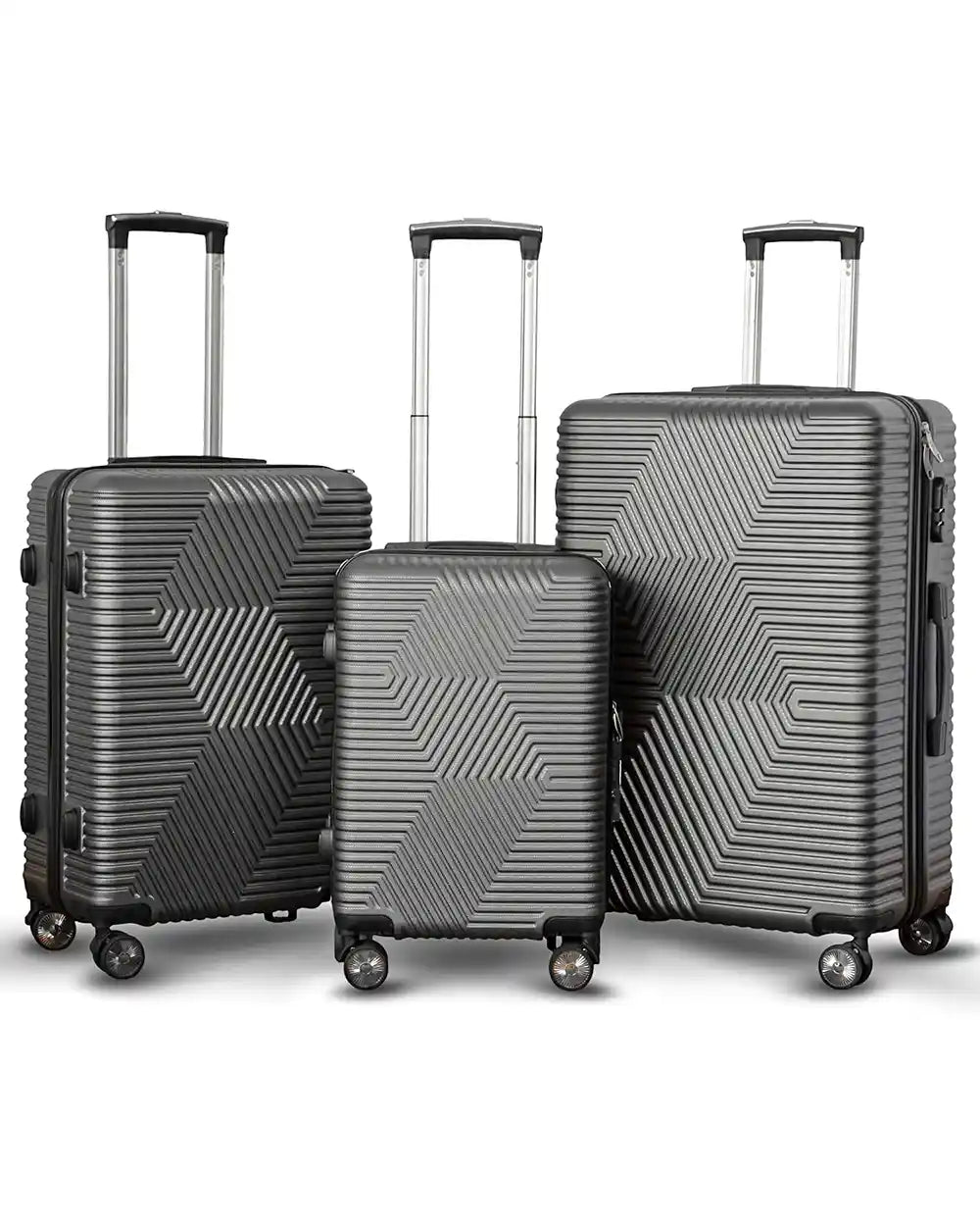 Zig Zag ABS Lightweight Luggage Bag With Double Spinner Wheel | 4 Piece Set 20, 24, 28, 32 Inches