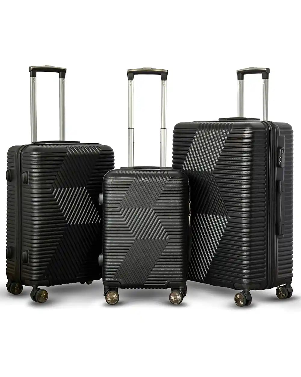 Zig Zag ABS Lightweight Luggage Bag With Double Spinner Wheel | 4 Piece Set 20, 24, 28, 32 Inches