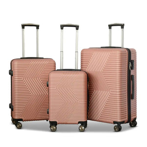 Zig Zag ABS Lightweight Luggage Bag With Double Spinner Wheel | 3 Piece Set 20, 24 and 28 Inches