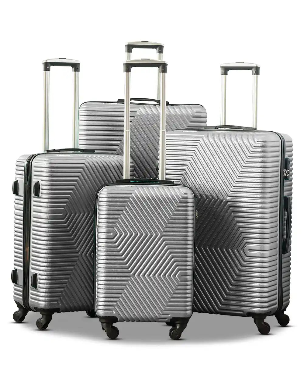 Zig Zag ABS Lightweight Luggage Bag With Double Spinner Wheel | 4 Piece Set 20, 24, 28, 32 Inches