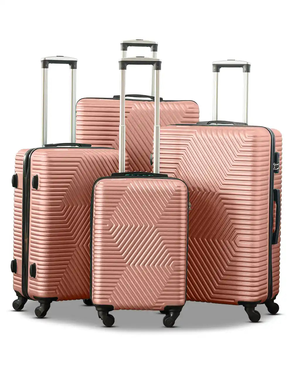 Zig Zag ABS Lightweight Luggage Bag With Double Spinner Wheel | 4 Piece Set 20, 24, 28, 32 Inches