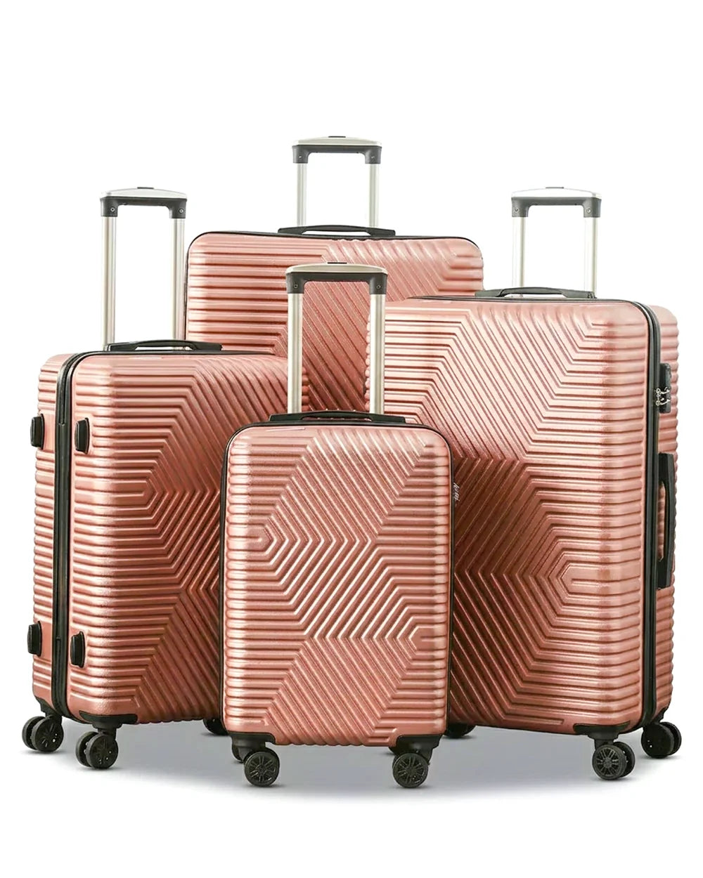 Zig Zag ABS Lightweight Luggage Bag With Double Spinner Wheel | 4 Piece Set 20, 24, 28, 32 Inches
