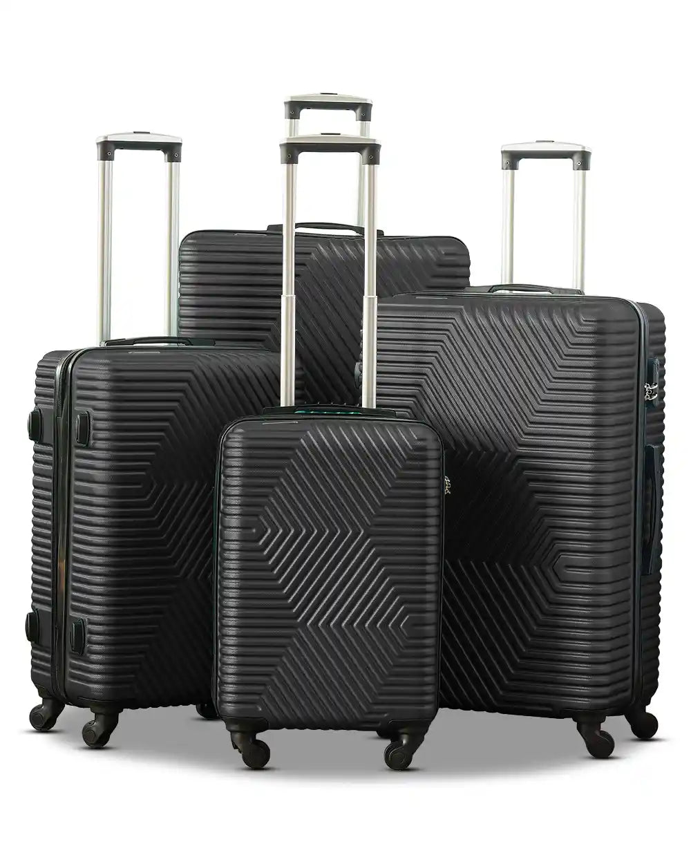 Zig Zag ABS Lightweight Luggage Bag With Double Spinner Wheel | 4 Piece Set 20, 24, 28, 32 Inches