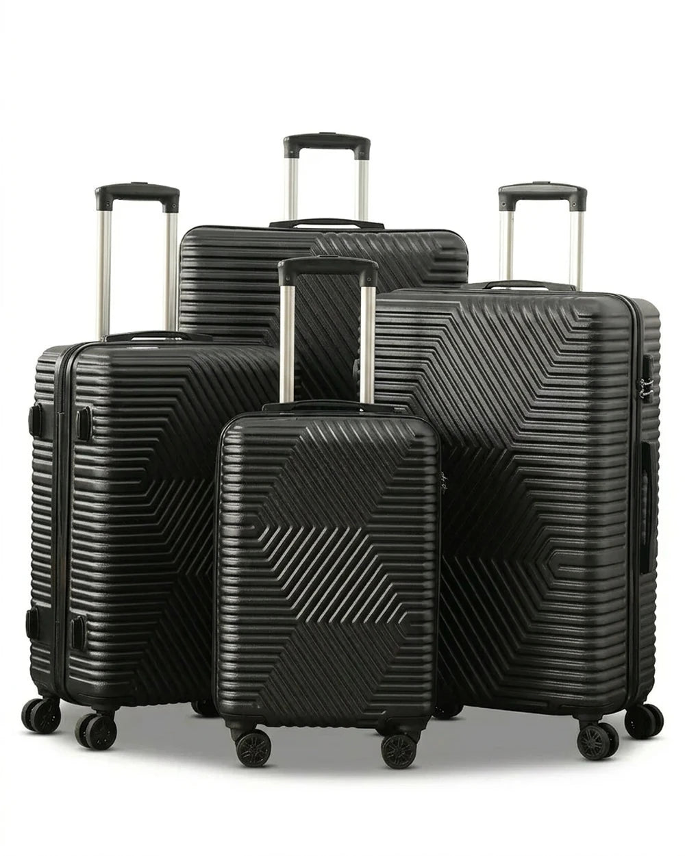 Zig Zag ABS Lightweight Luggage Bag With Double Spinner Wheel | 4 Piece Set 20, 24, 28, 32 Inches