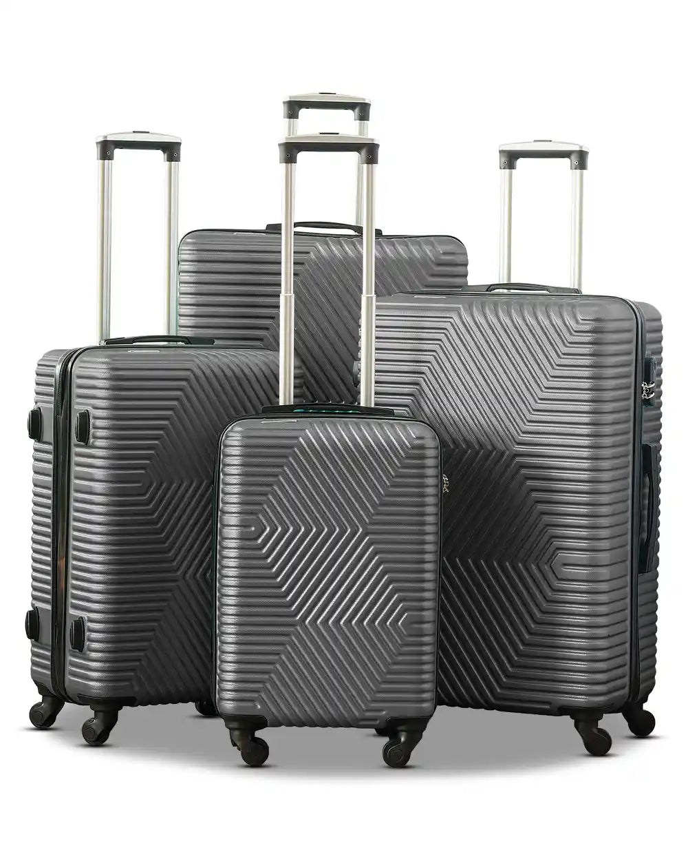Zig Zag ABS Lightweight Luggage Bag With Double Spinner Wheel | 4 Piece Set 20, 24, 28, 32 Inches
